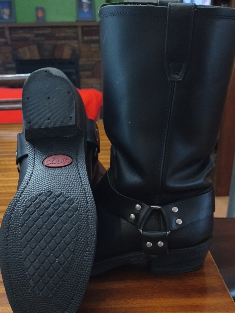Dingo Black Men's Harness Boots